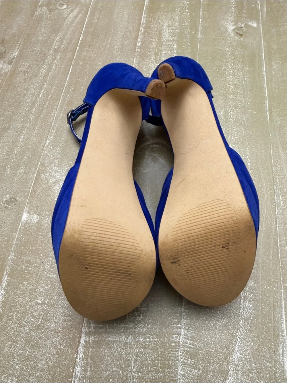 Steve Madden Stiletto Sandals Size 6 Cobalt Blue Suede Ankle-Strap